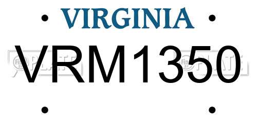 VRM1350 Virginia License Plate