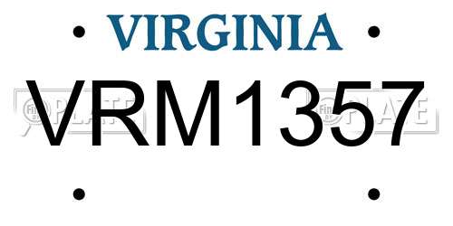 VRM1357 Virginia License Plate