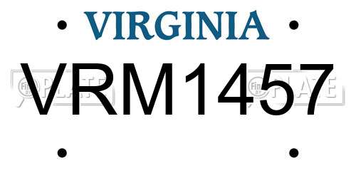VRM1457 Virginia License Plate