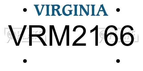 VRM2166 Virginia License Plate