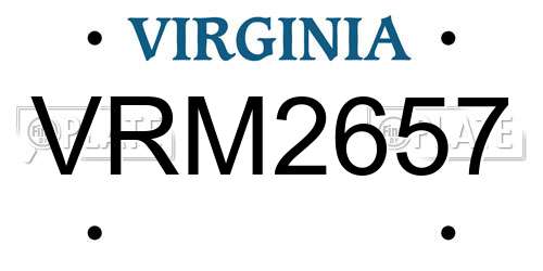 VRM2657 Virginia License Plate