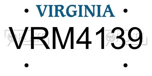 VRM4139 Virginia License Plate
