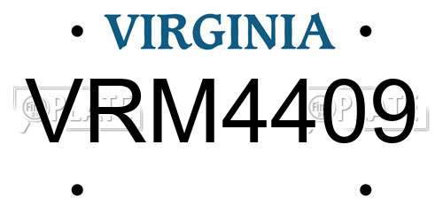 VRM4409 Virginia License Plate