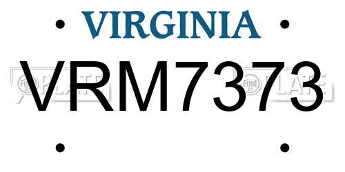VRM7373 Virginia License Plate
