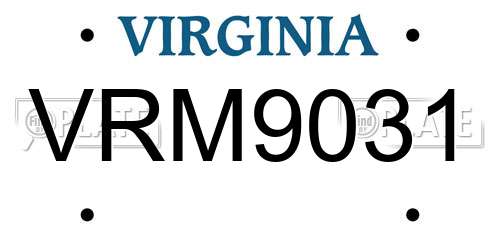 VRM9031 Virginia License Plate