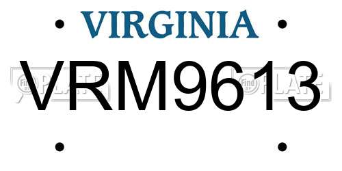 VRM9613 Virginia License Plate
