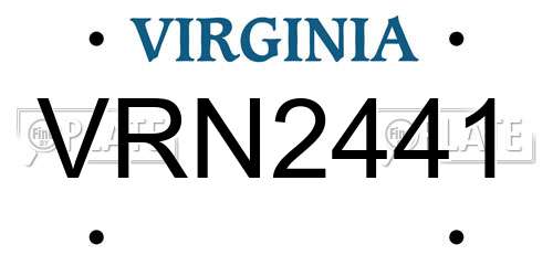 VRN2441 Virginia License Plate