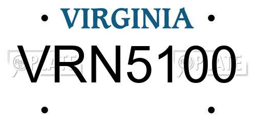 VRN5100 Virginia License Plate