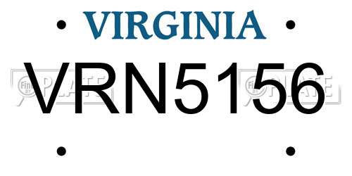 VRN5156 Virginia License Plate