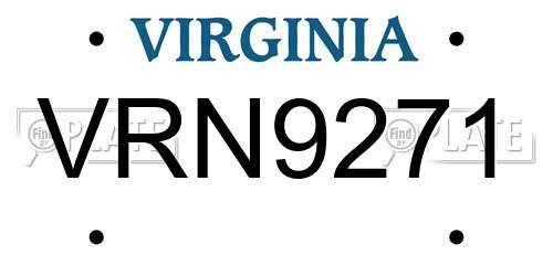 VRN9271 Virginia License Plate