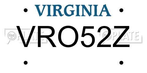 VRO52Z Virginia License Plate