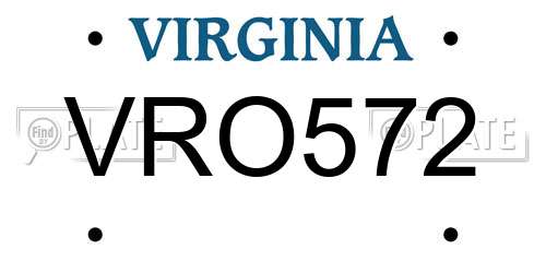 VRO572 Virginia License Plate