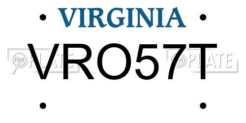VRO57T Virginia License Plate