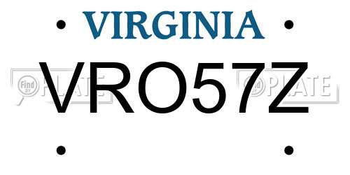 VRO57Z Virginia License Plate