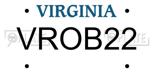 VROB22 Virginia License Plate