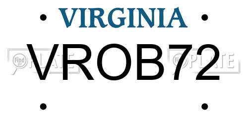 VROB72 Virginia License Plate