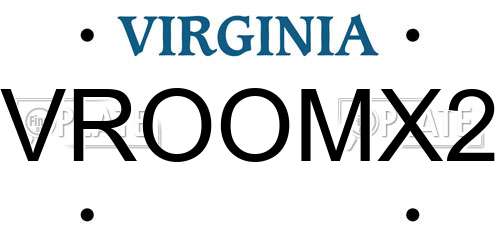 VROOMX2 Virginia License Plate