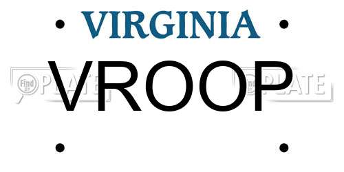 VROOP Virginia License Plate
