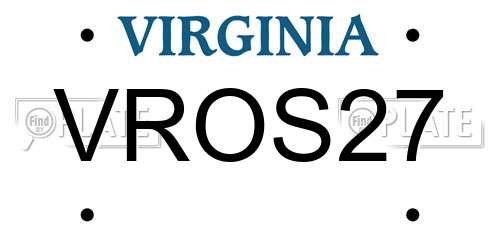 VROS27 Virginia License Plate