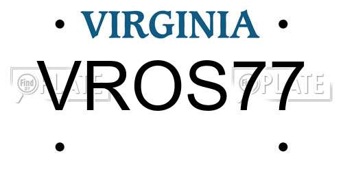 VROS77 Virginia License Plate