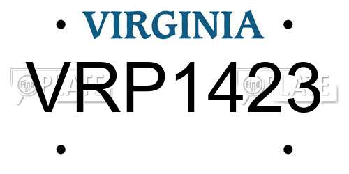 VRP1423 Virginia License Plate