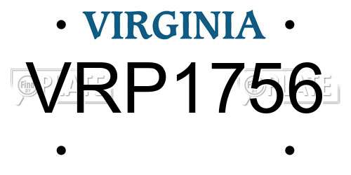 VRP1756 Virginia License Plate