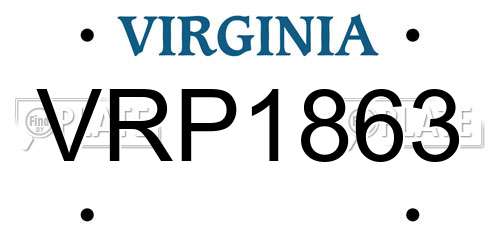 VRP1863 Virginia License Plate