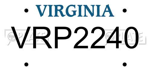 VRP2240 Virginia License Plate