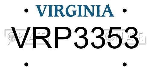 VRP3353 Virginia License Plate