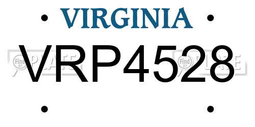 VRP4528 Virginia License Plate