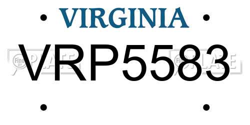 VRP5583 Virginia License Plate