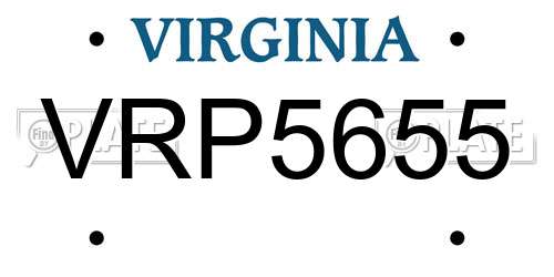 VRP5655 Virginia License Plate