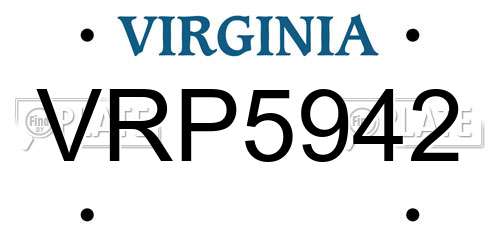 VRP5942 Virginia License Plate