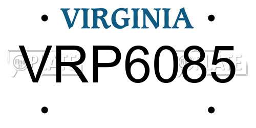 VRP6085 Virginia License Plate