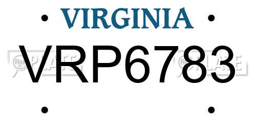 VRP6783 Virginia License Plate
