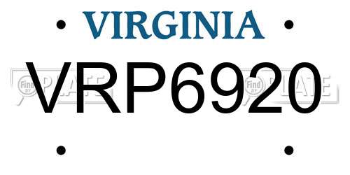 VRP6920 Virginia License Plate