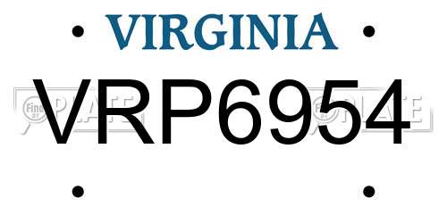 VRP6954 Virginia License Plate