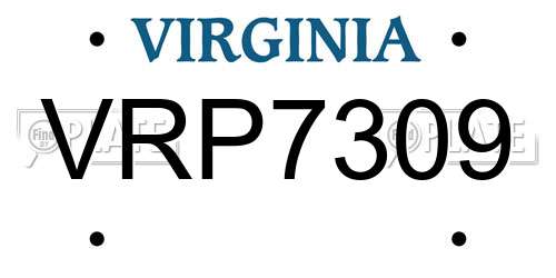 VRP7309 Virginia License Plate