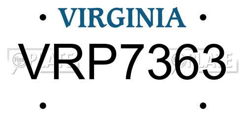 VRP7363 Virginia License Plate