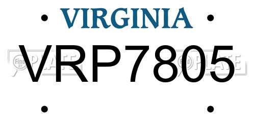 VRP7805 Virginia License Plate