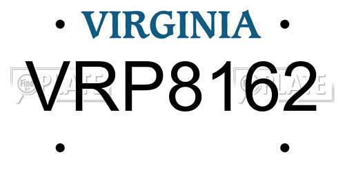 VRP8162 Virginia License Plate