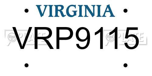 VRP9115 Virginia License Plate