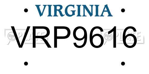 VRP9616 Virginia License Plate