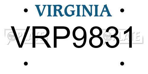 VRP9831 Virginia License Plate