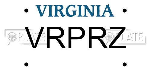 VRPRZ Virginia License Plate