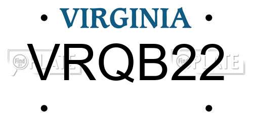 VRQB22 Virginia License Plate