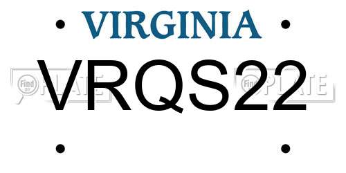 VRQS22 Virginia License Plate