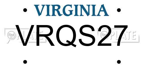 VRQS27 Virginia License Plate