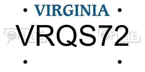VRQS72 Virginia License Plate