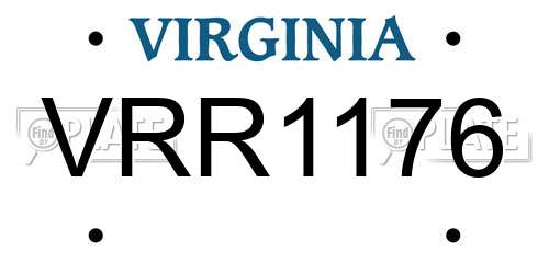 VRR1176 Virginia License Plate